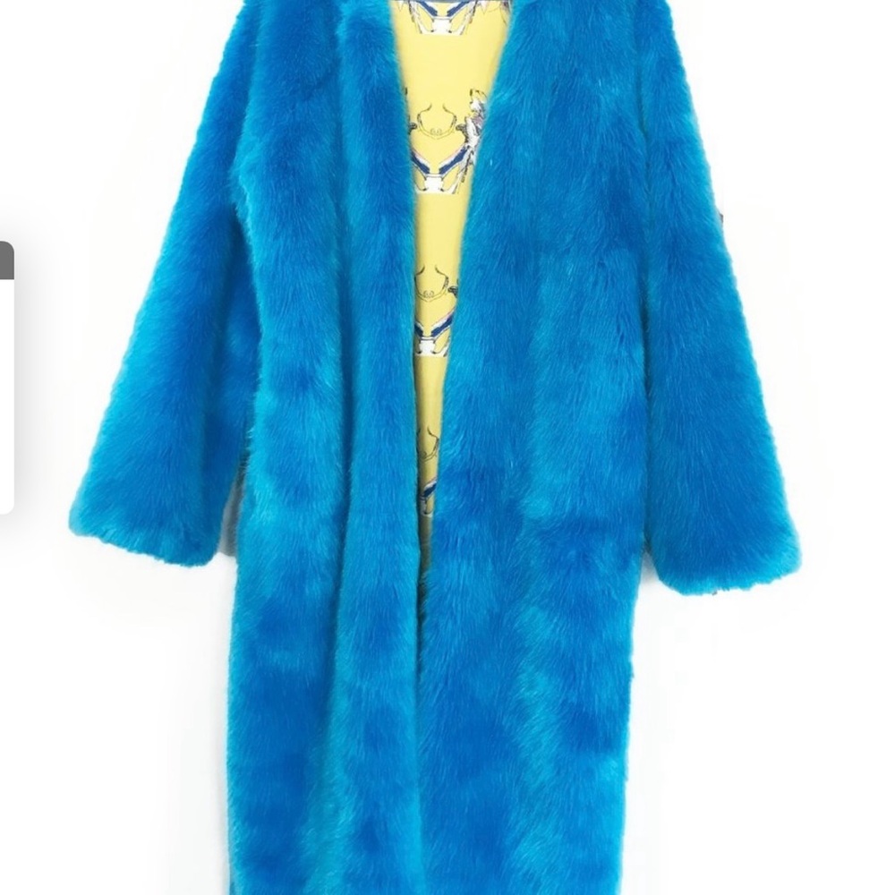 Free People Turquoise fur coat